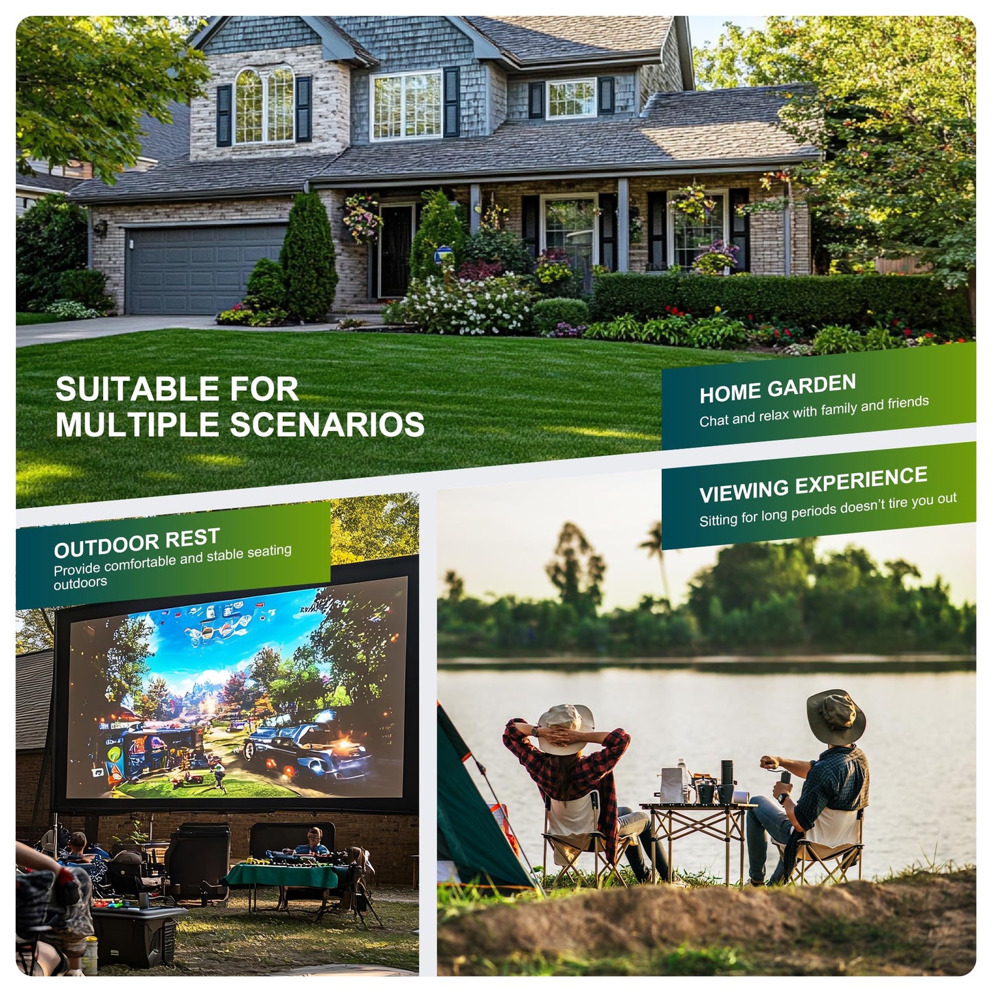 ALPHA CAMP Oversized Folding Camping Chairs High Backrest Heavy Duty Lawn Chairs for Adults Support 500 LBS Portable Camp Chairs with Cup Holders Large Side Pocket for Outdoor