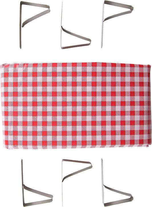 Stansport Picnic Table Cloth with Clamps Combo Pack - Rectangle - Polyurethane - Red White