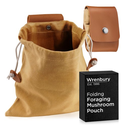 Wrenbury Mushroom Foraging Bag - Waxed Canvas Mushroom Forager Pouch - Foldable Bags for Hunting and Forage Gifts - 8.75”