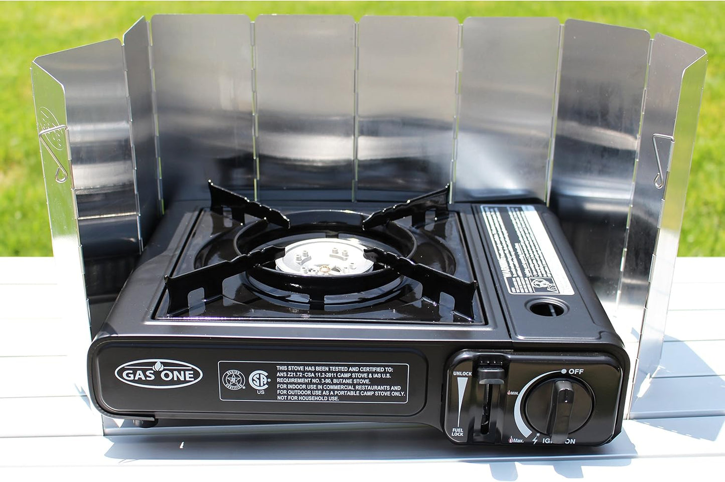 Gas One Aluminum 10 Plates Windscreen: For Use with Gas One Stove and Other Backpacking Stoves, Camping Stoves, Butane Stoves, Alcohol Stoves with Carrying Case