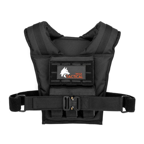 WOLF TACTICAL Weighted Training Vest - Weighted Vest Men Strength Training Weight Vests Workout Weight Vest for Men (Black, 25 LB)