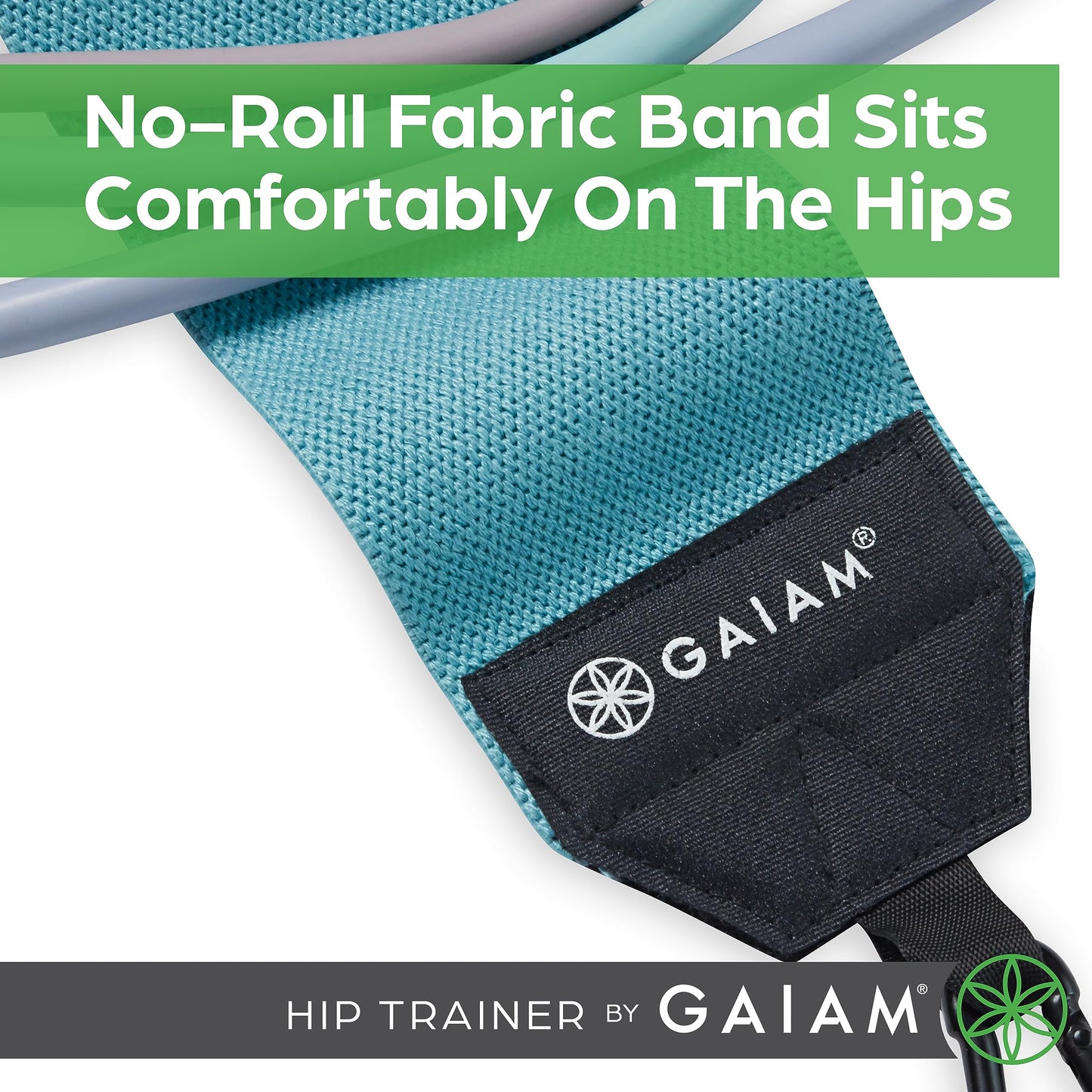 Gaiam Squat Band & Hip Trainer Set - Fabric Resistance Band with 3 Adjustable Resistance Tubes, Home Gym Equipment to Exercise Thigh, Leg, Hip, Glute, Booty & Core - Home Gym & Travel Workout Bands