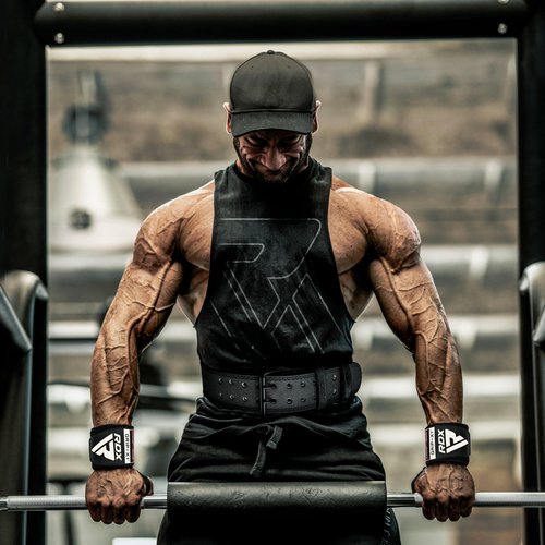 RDX Weight Lifting Belt Gym Fitness, Cowhide Leather, 4” Padded Lumbar Back Support, 10 Adjustable Holes with Weightlifting Wrist Wraps, IPL USPA Approved, 18" Professional Quality Wrist Support