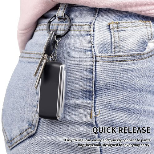 Bedkou Titanium Carabiner Keychain Clip,Quick Release Car Key Chain Rings,Small Carabiner Hooks Keychain for Traveling 5 Pack Black