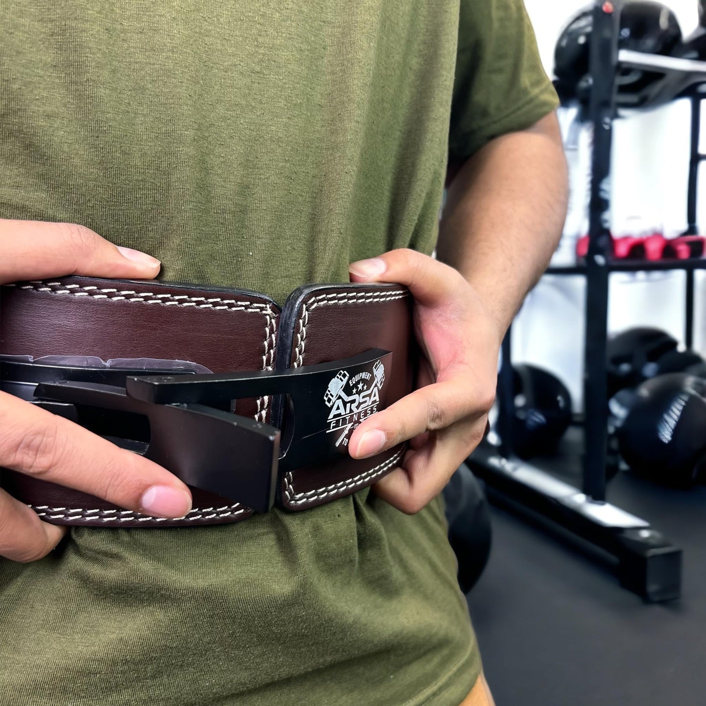 Arsa Fitness Weightlifting Adjustable Lever Belt for Men & Women Leather Weight Belt for Powerlifting Back Support Workout Deadlifts Squats 10MM Thickness 4" Width Royal Oak (X-SMALL)