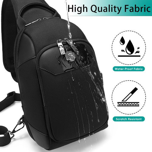 Sling Bag For Men Crossbody Bags Men’s Shoulder Backpack With Charging Port Travel Hiking Chest Bag Sling Daypack