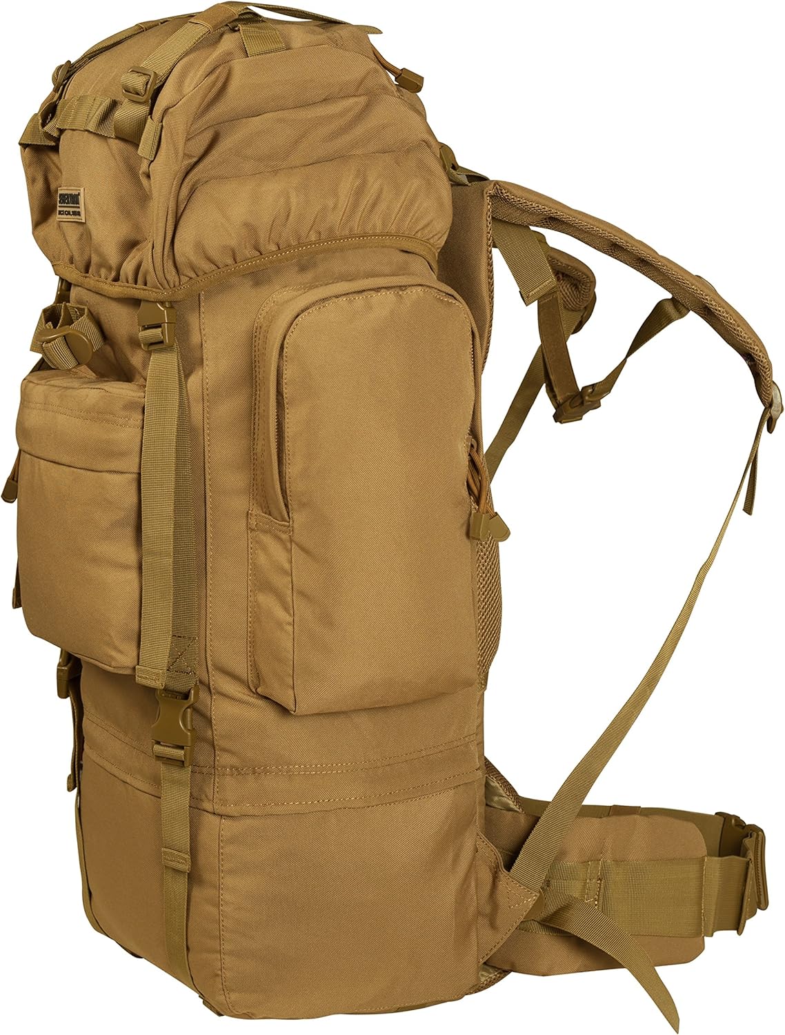 65L Waterproof Internal Frame Backpack with Rain Cover - Seibertron Khaki