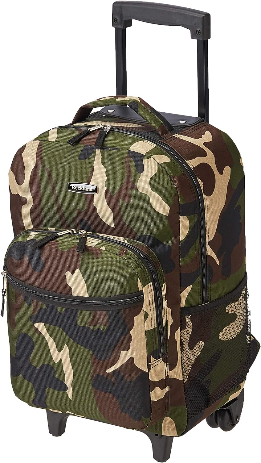 Rockland Double Handle Rolling Backpack, CAMO, 17-Inch
