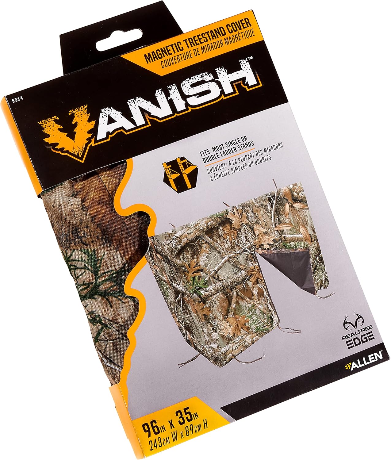 Allen Company Magnetic Treestand Cover Blind Kit - Tree Stand Camo Blind Cover - Quick Set Up and Take Down - Realtree Edge or Mossy Oak Options