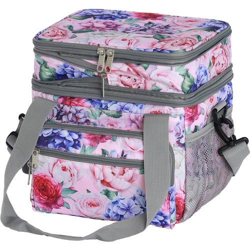 Cango Designer Premium Quality Insulated Large Capacity Lunch Bag for Women and Men, Leakproof Lunch Cooler Bag with Adjustable Shoulder Strap for Adults