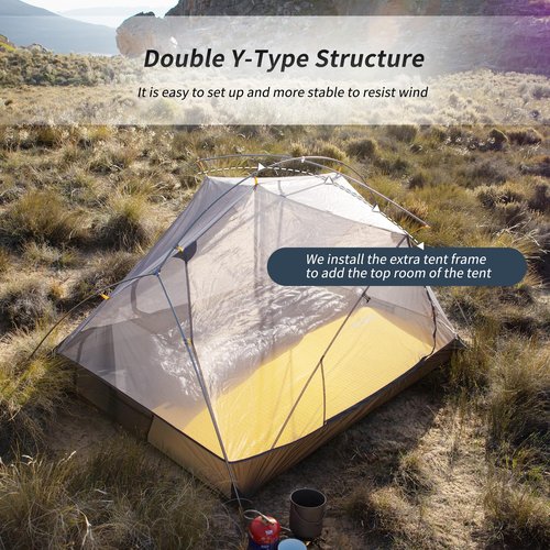 Naturehike Mongar 2 Person Backpacking Tent, 3 Season Camping Tent,Double Layer Free Standing Two Person Tents for Camping Hiking Cycling (210T Polyester- Blue)