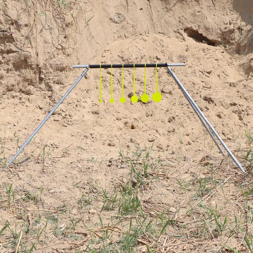 Highwild AR500 Steel 1/4" 6 Spinning Targets & Target Stand Kit - Suitable for .22 Rimfire Airgun Pellet Guns (Pipes are Not Included)