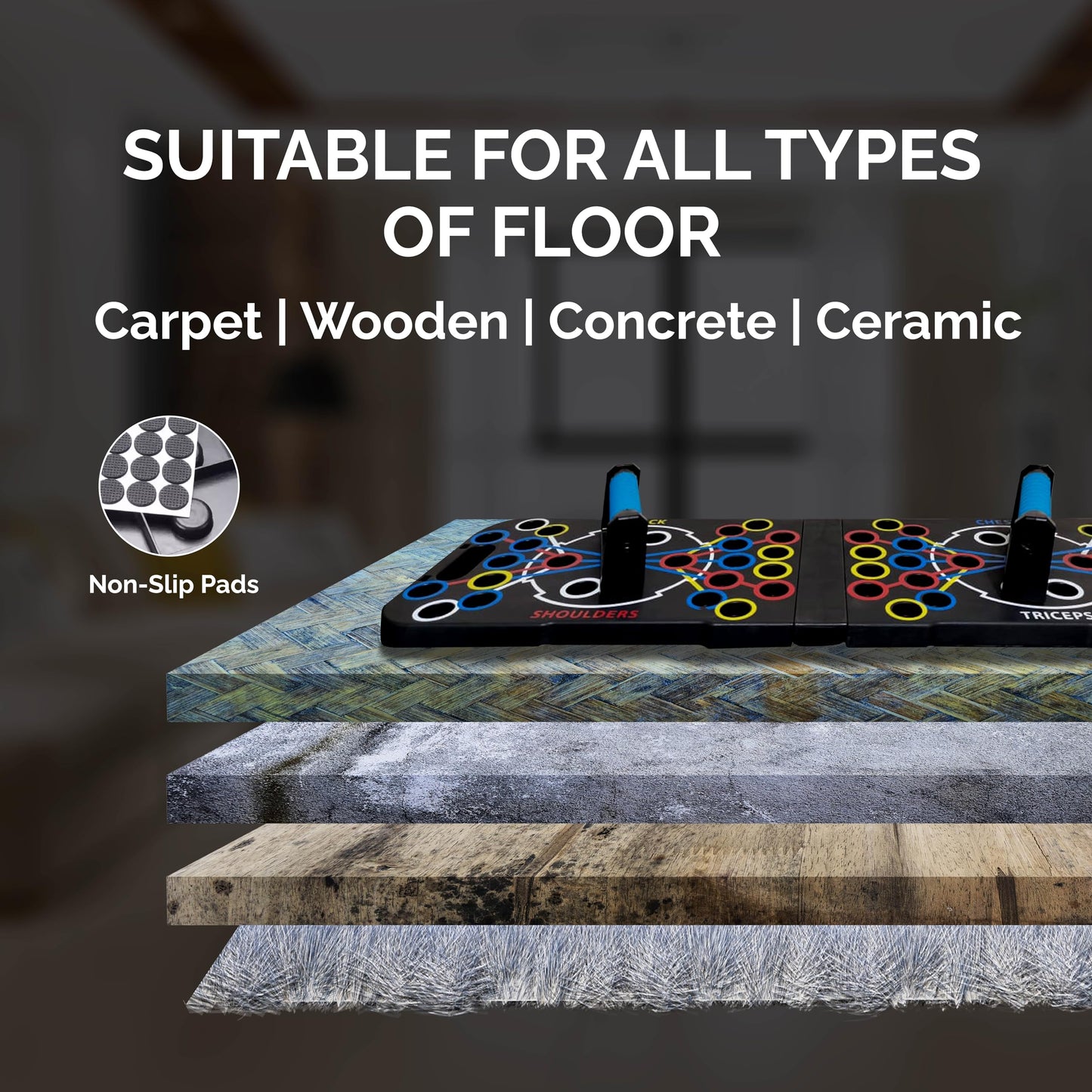 Adnans 54 in 1 Upgraded Foldable Push up Board - Multi-Functional Push Up Bar, Resistance Bands with Handles and Jumping Rope, at Home Workout Equipment for Perfect Push Up