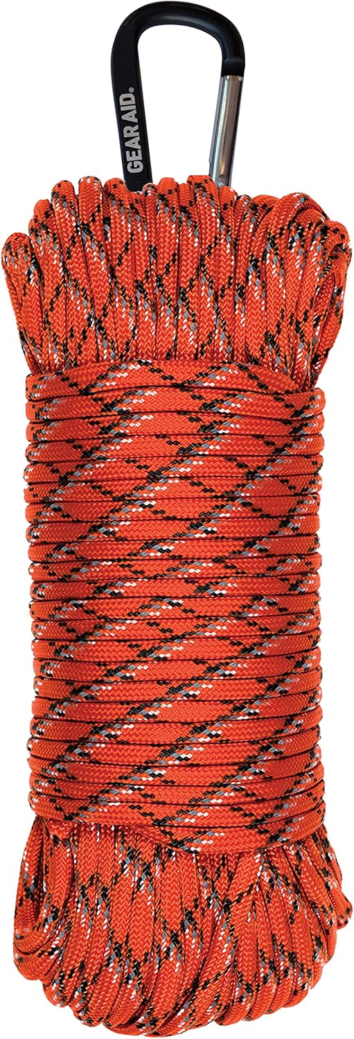 Gear AID 550 Paracord and Carabiner, 7 Strand Utility Cord for Camping and Survival