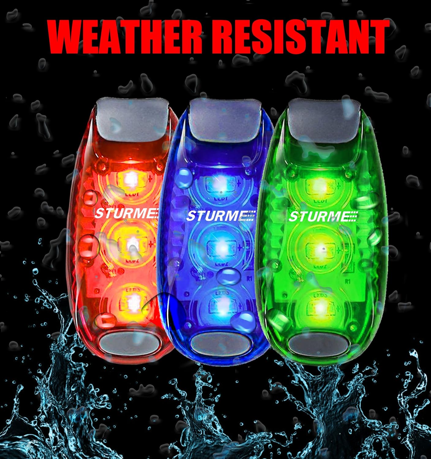STURME LED Safety Light Strobe Lights for Daytime Running Walking Bicycle Bike Kids Child Woman Dog Pet Runner Best Flashing Warning Clip on Small Reflective Set Flash Walk Night High Visibility
