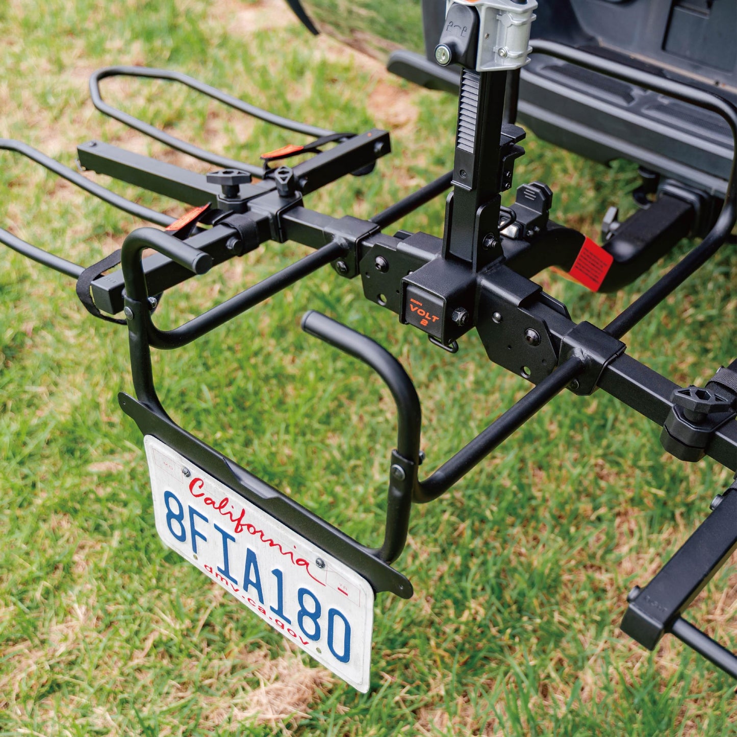 Hyperax Patented Back Saver E-Bike Ramp with License Plate Holder - Max Loading Capacity: 80 lbs per E Bike/Bike,Work ONLY with Hyperax Volt Series Bike Rack. ! Bike Rack is Purchased Separately!