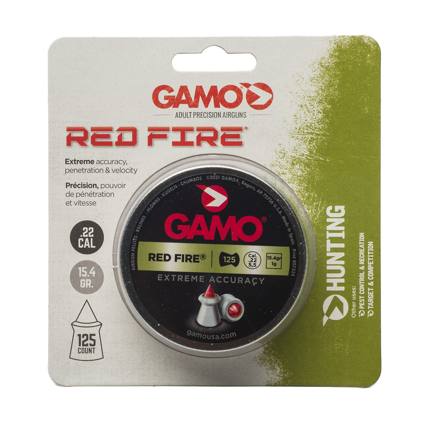 Gamo Swarm Magnum 10X GEN3i .22 Caliber Break Barrel Air Rifle + Gamo RED FIRE .22 Caliber Pellets (125 Count)