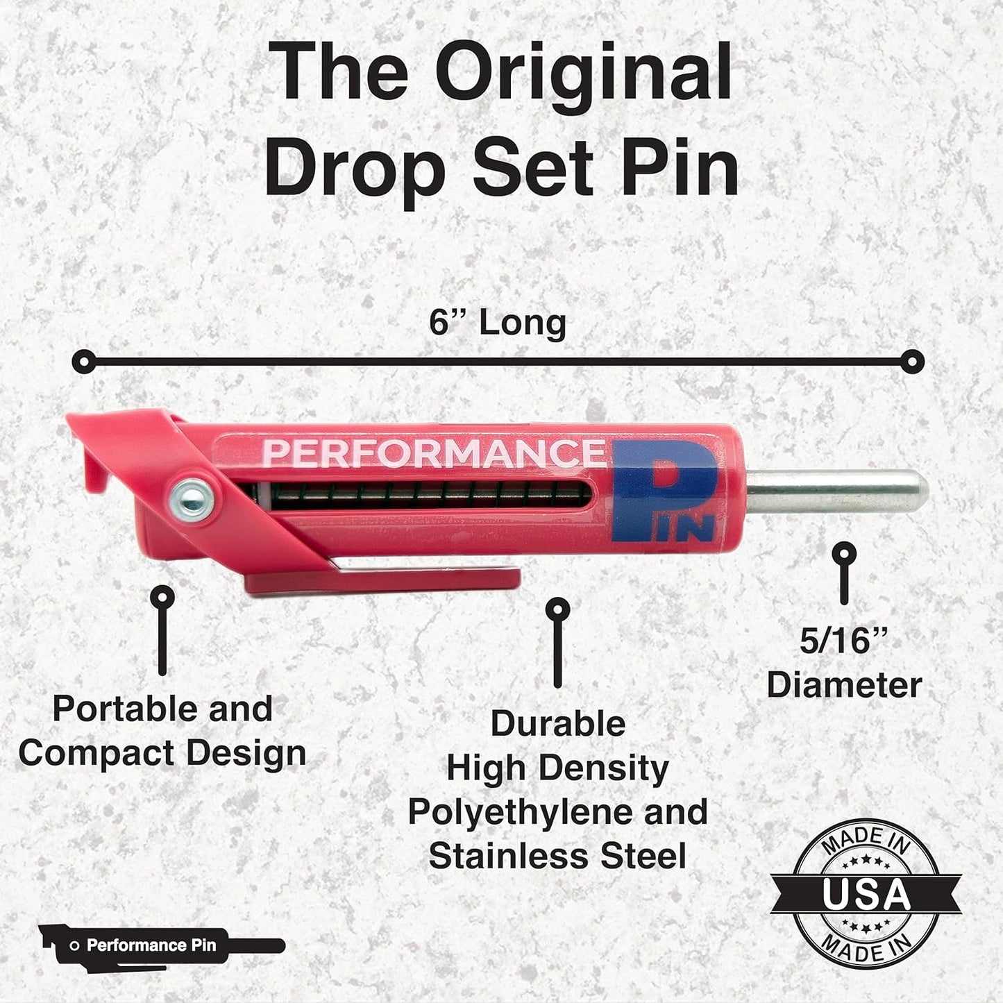 The Original Drop Set Pins for Gym | One More Rep with Weight Stack Pins | Instant Transition to Lower Weights for More Reps | Proudly Made in America | 5/16" Pin