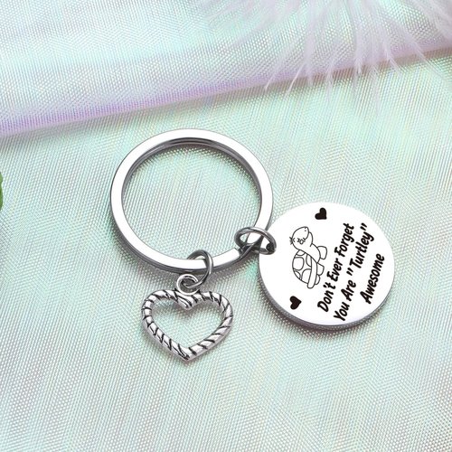 ZQEOU Turtle Gifts For Turtle Lovers Keychain Turtle Birthday Jewelry Turtle Motivational Gift For Best Friend Jewelry Wife Gift Bestie Gift Turtle Daily Reminder Keychain Turtle Encouragement Gift
