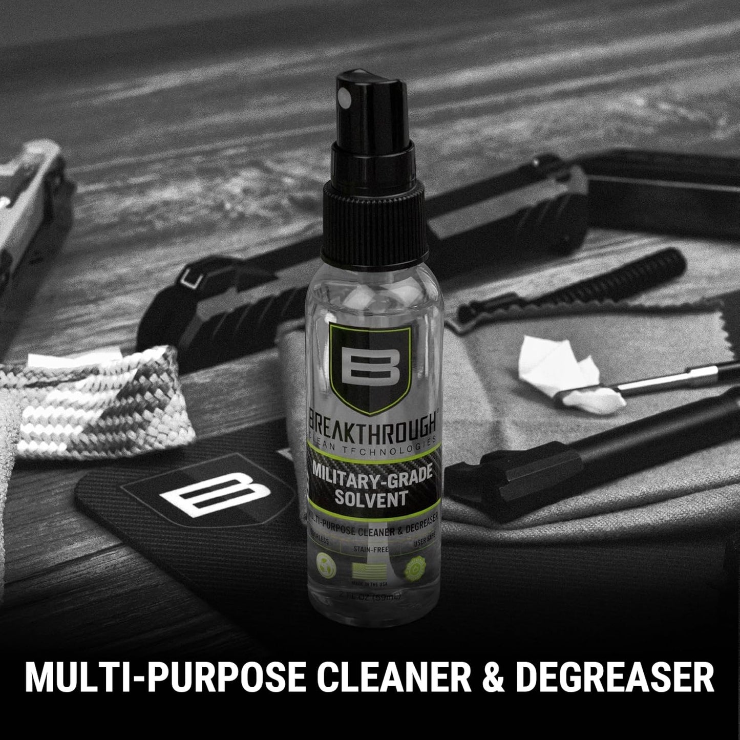 Breakthrough Clean Technologies Military-Grade Handgun and Rifle Cleaning Solvent, Grease Remover - 6oz/2oz/15ml/32oz Spray Bottle