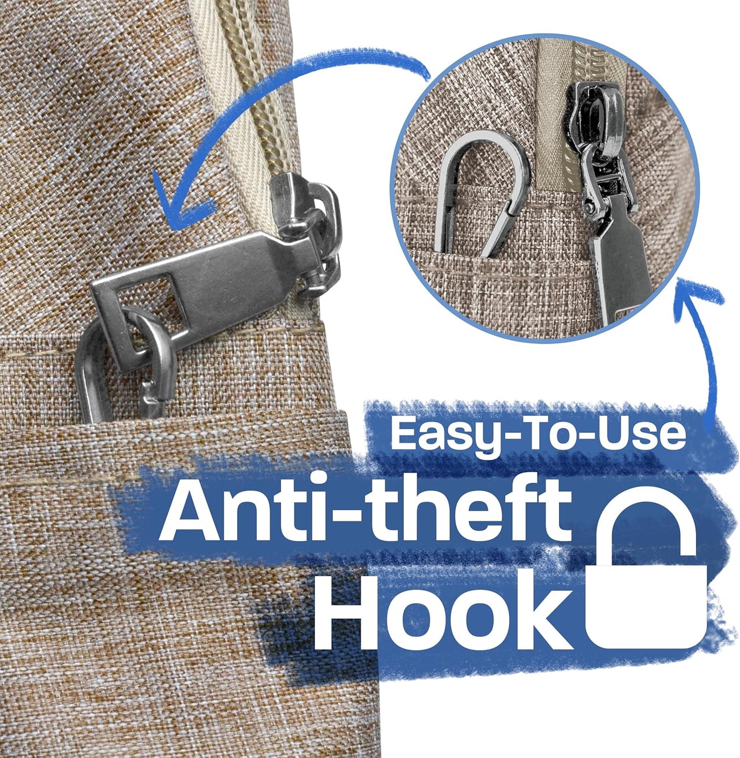 Anti-Theft Daypack Crossbody Sling Backpack, USB Charging Connector Port, Lightweight Day Pack for Travel, Hiking, Everyday, Regular, Black