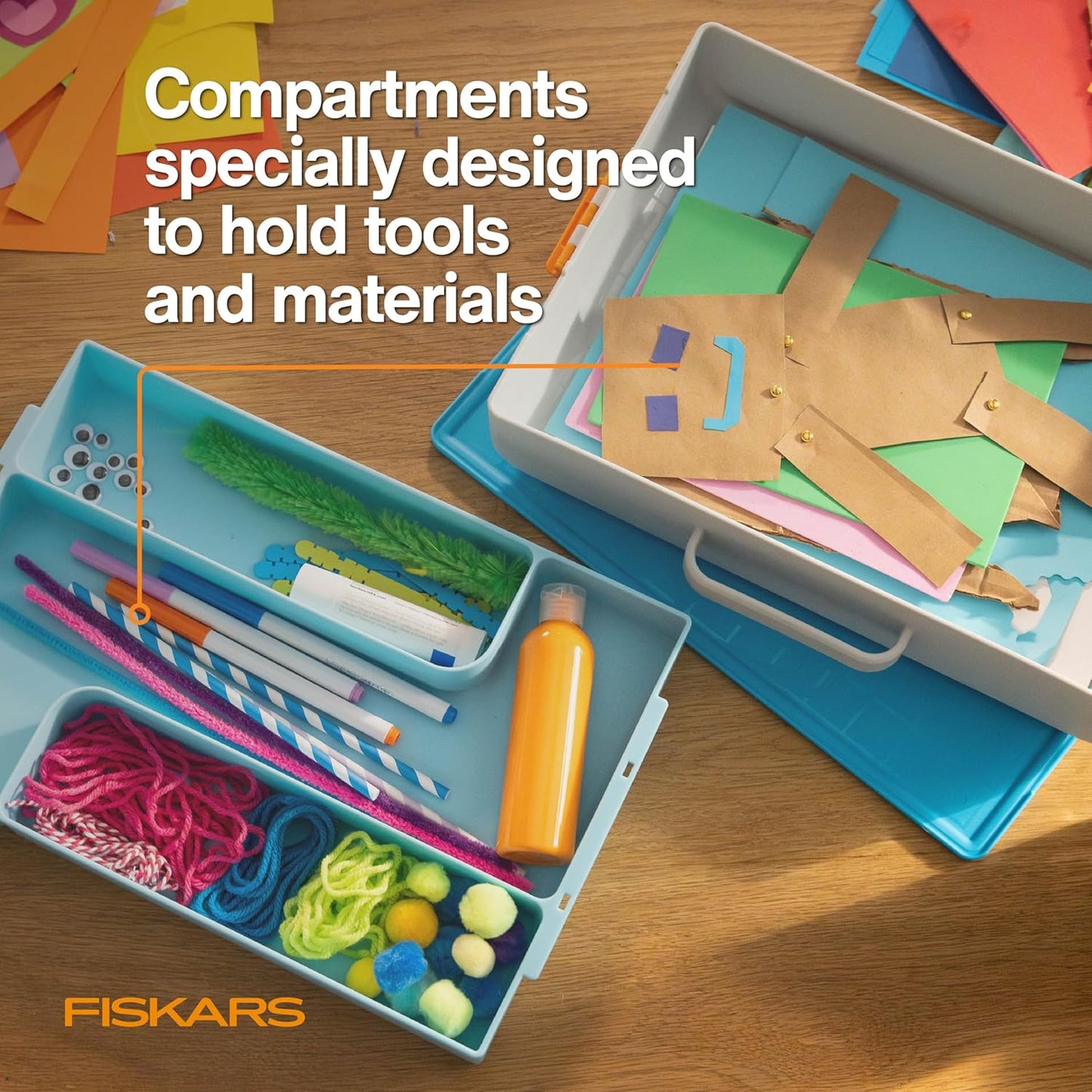 Fiskars Kids Junior Paper Trimmer – Turquoise Safe and Easy Paper Cutter for Crafting and School Projects 7 x 11.5 Inches