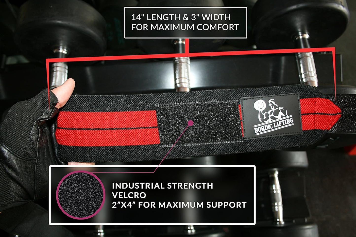 Wrist Wraps (1 Pair/2 Wraps) for Weightlifting/Cross Training/Powerlifting/Bodybuilding - for Women & Men - Premium Quality Equipment for The Absolutely Best Hand Strength & Support - 1 Year Warranty