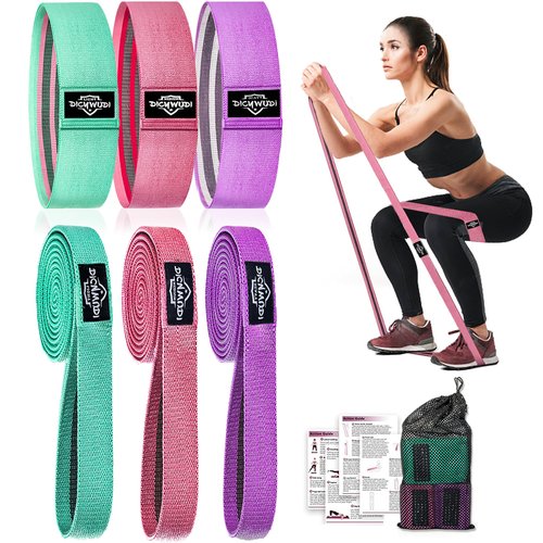DICYWUDI Fabric Resistance Bands for Working Out, 3Pack or 6Pack Non-Slip Exercise Bands for Women and Men, Fabric Booty Bands for Home, Exercise Fitness, Pilates, Stretching