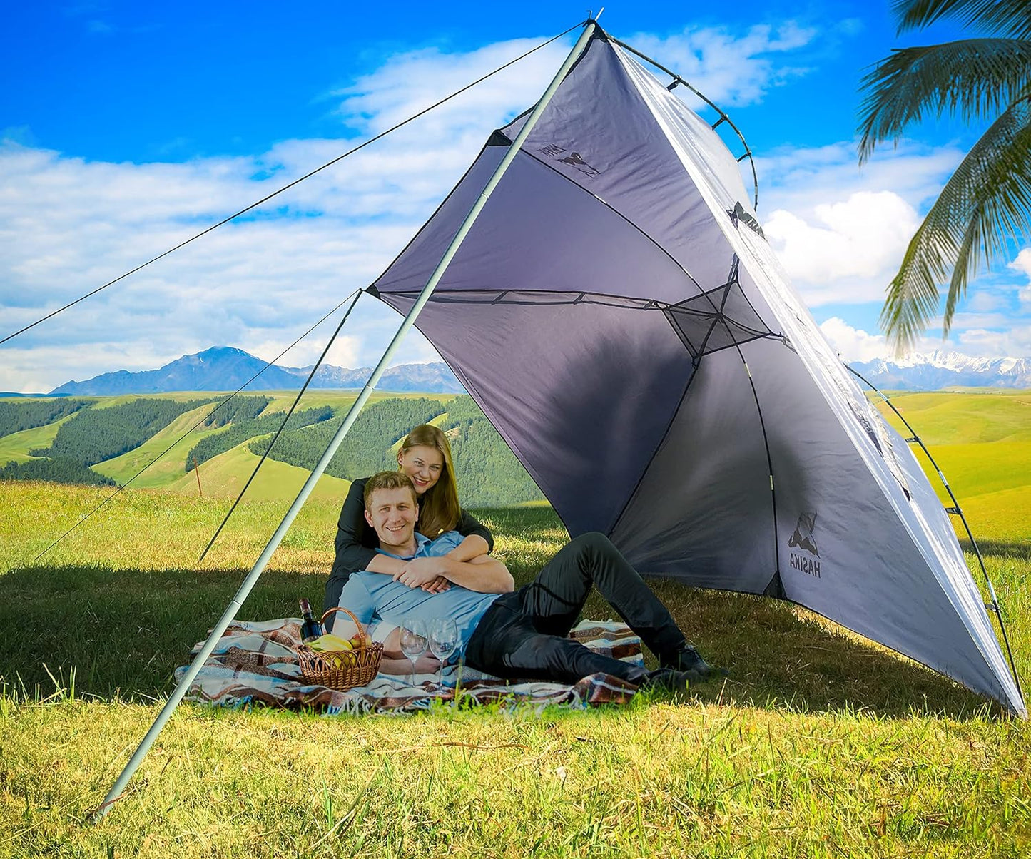 Portable Camping Tent for Truck Bed & SUV - Tear-Resistant Awning Canopy with Sandbags