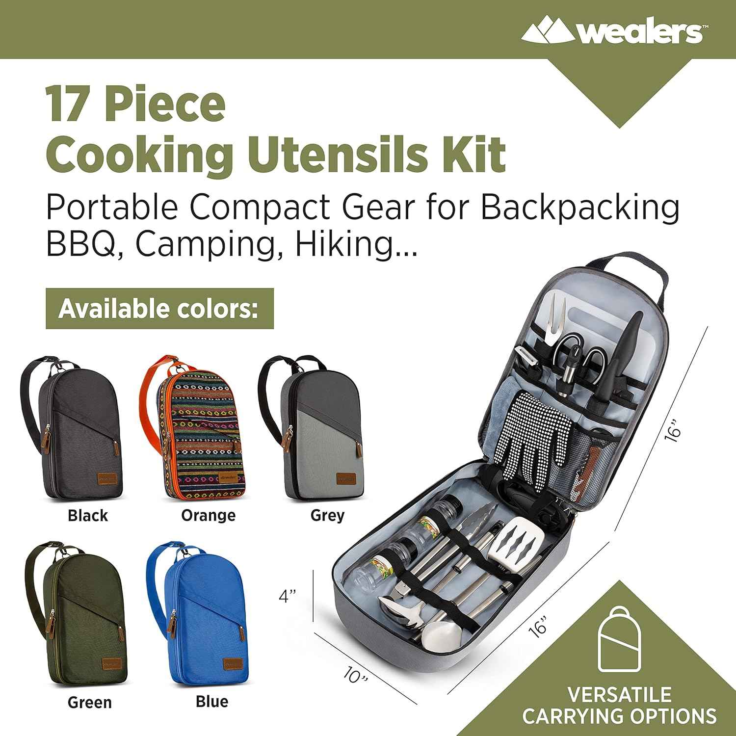 Portable Camp Kitchen Utensil Set - Compact BBQ Accessories & Travel Organizer for Hiking & Backpacking
