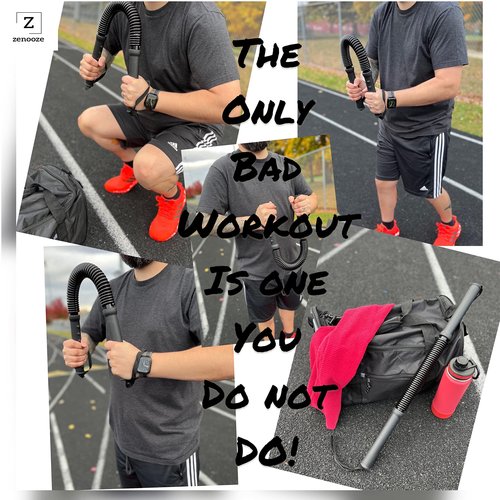 Zenooze Power Twister Flex Bar Combo Complete Upper Body Workout Set (45-100 LBS & 55-120 LBS) for Strength and Muscle Building