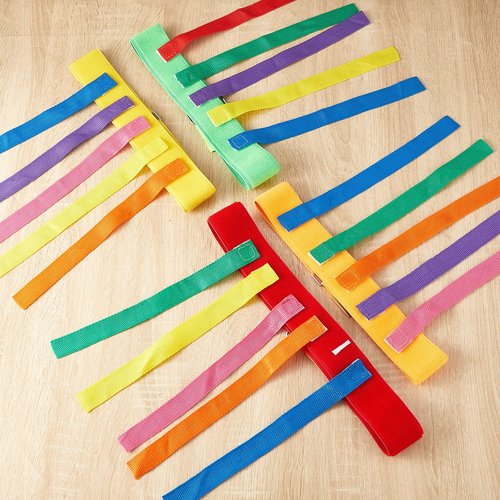 Wettarn 8 Pcs Catch Tail Game Belt Set Field Day Games Catching Equipment for Adults and Kids Ideal for Family Gatherings Parks Reunions Birthday Parties Camping (Red,Orange,Yellow,Green)