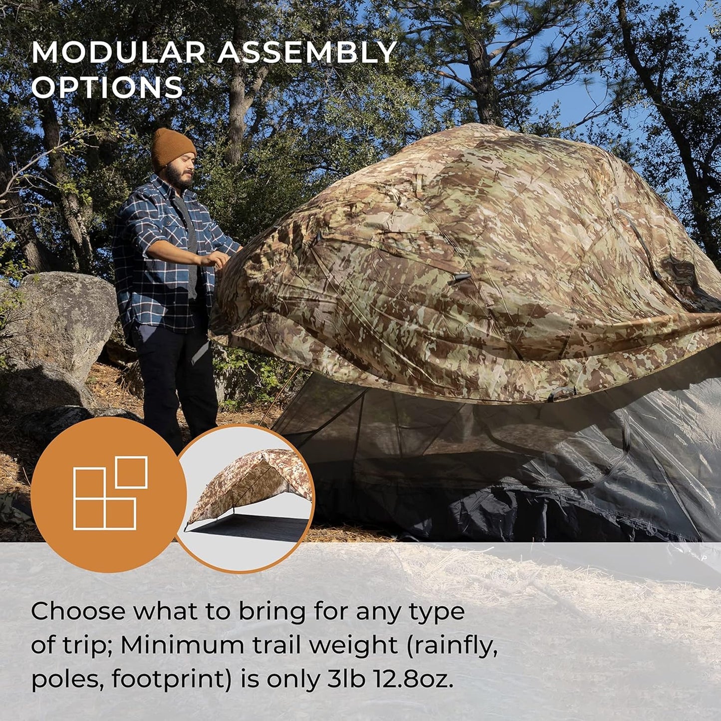 Hyke & Byke Zion Hiking & Backpacking Tent - 3 Season Ultralight, Waterproof Tent for Camping w/Rain Fly and Footprint - 1 Person - Orange