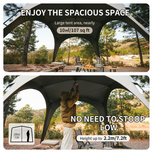 Naturehike Cloud Boundar Camping Tent, 60S Easy Setup Instant Pop up Tents for Camping,Canopy Tent for Sporting Events, Tailgating, Camping, Outdoor Activities
