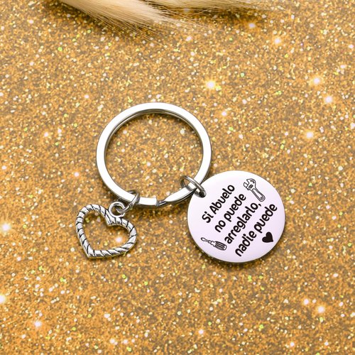 ZQEOU Abuelo Gifts Fathers Day Jewelry Grandpa Gifts Grandpa Birthday Keychain Grandfather Gift Grandad Grandaddy Gift Grandfather Appreciation Jewelry
