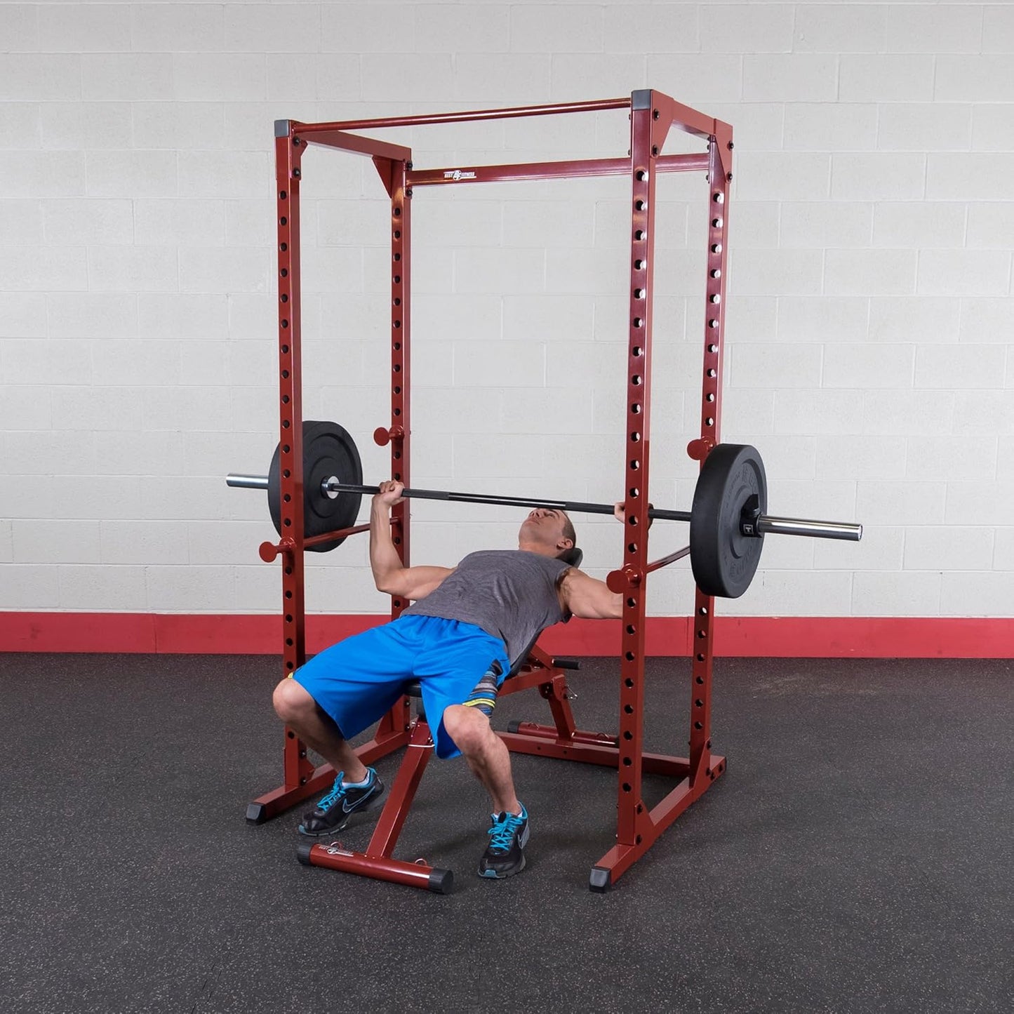 Best Fitness Power Rack - 14-Gauge Steel Home Gym with 500lb Capacity, Chin Bar, 23 Adjustable Safety Bars, Optional LAT & Dip Attachments, Midnight Black