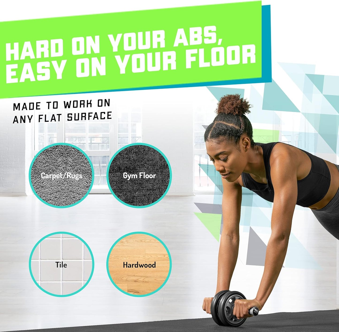 Ab Roller Wheel for Core Strength - Elite Sportz 2-Wheel Gym & Home Workout Equipment