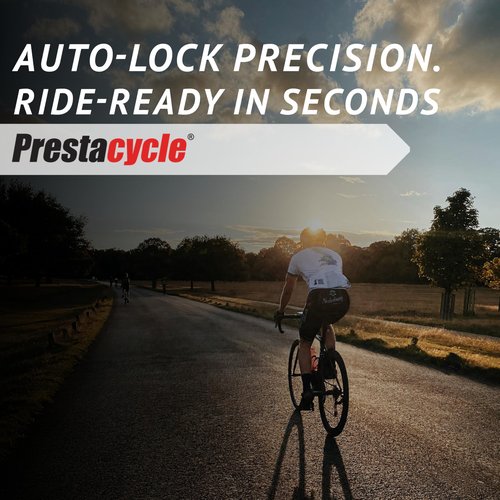 Prestacycle Presta Head – Auto-Lock Bicycle Tire Pump Head for Tubeless & Presta Valves, 90° Steel Design, Presta Valve Pump, Presta Adapter, Compatible with Prestaflator Pro & Premium Floor Pumps