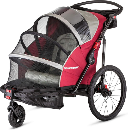 Schwinn Trailblazer Plus, Trailblazer, Joyrider or Echo Kids Bike Trailer, Single or Double Seat, Universal Coupler, Folding Frame, Quick-Release Wheels, Canopy, Schwinn Bike Trailer for Kids