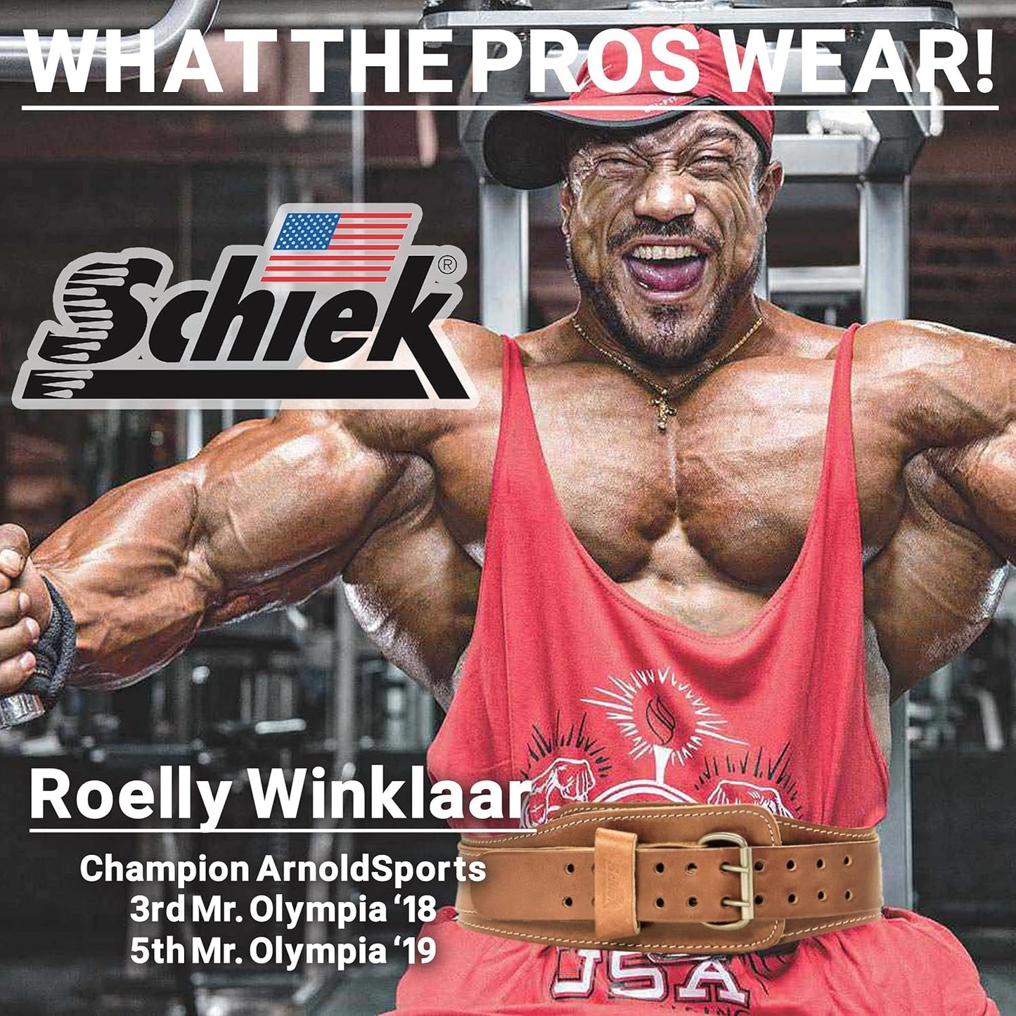 Schiek Sports 2006 Leather 6" Weight Lifting Belt - Weightlifting Belt with Double Prong Stainless Steel Belt Buckle