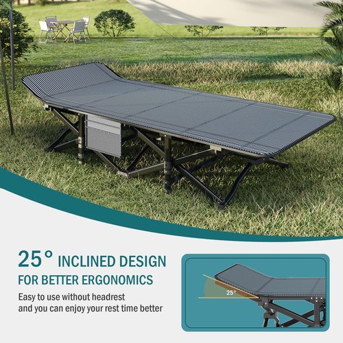 Mopaicot Camping Cot for Adults, Folding Bed with Comfortable Cushion, Tent Portable Sleeping Bed with Carry Bag for Camp Office Use Outdoor Cot Bed for Traveling Supports 450 lbs