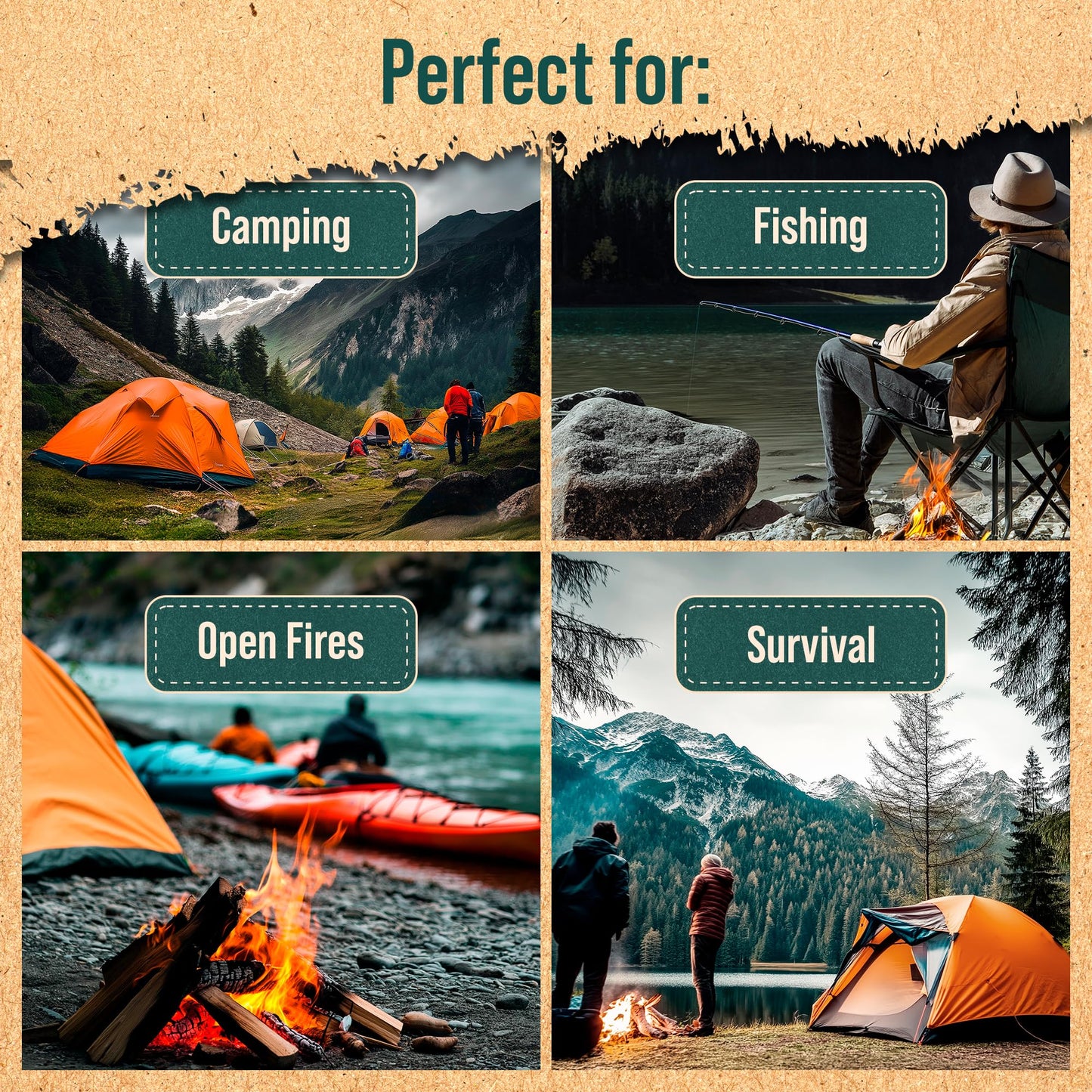 35 pcs Fire Starters for Campfires - Natural Fire Starters Sticks - Water Resistant & Odorless - All-Weather Charcoal Starter - for Indoor and Outdoor Use