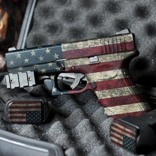 GunSkins Precut Pistol Skin for Glock 43 - Compatible with Airsoft AEG BB Gun - Vinyl Gun Wrap - Easy to Install - 100% Waterproof - Matte Finish - Made in USA - GS America