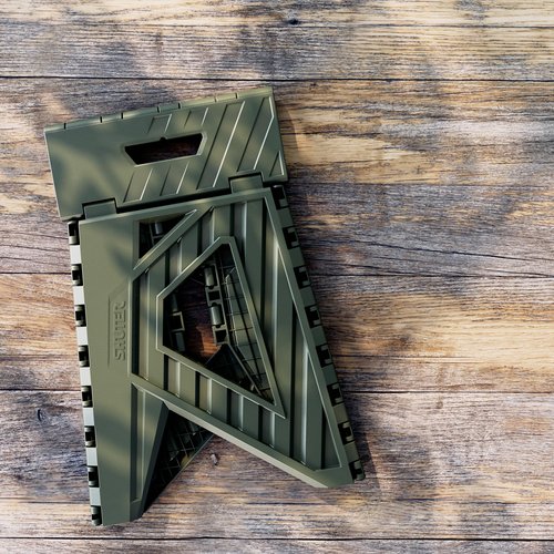 livinbox 15 inch Plastic Collapsible Stool, Folding Stool, Outdoor Step Stool, Opens Easy with One Flip. Great for Kitchen, Bathroom, Bedroom, Holds Up to 200kg (Khaki Beige)