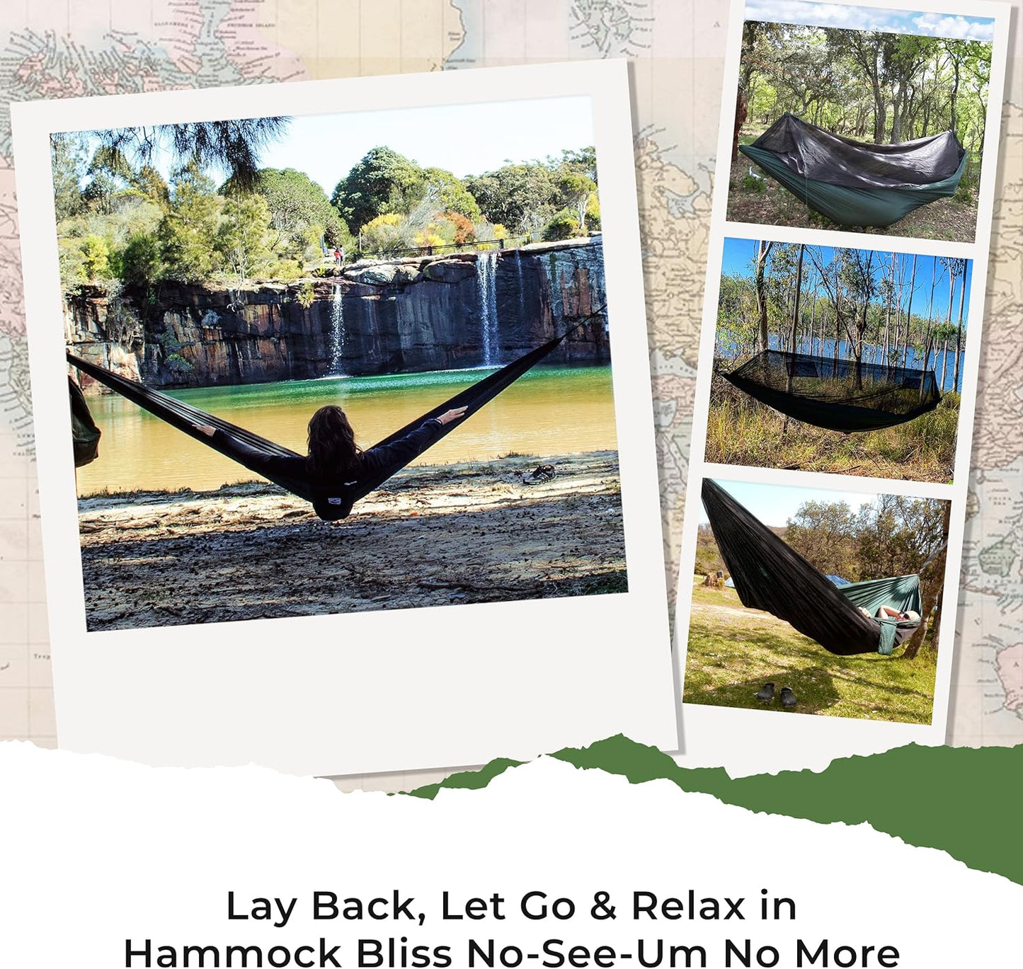 Hammock with Mosquito Net - Fully Reversible Bug Free Hammock Tent, Extra Large Sleeping Space, Bug Proof Netting & Suspension - Change The Way You Camp with Hammock Bliss Quality - No-See-Um No More