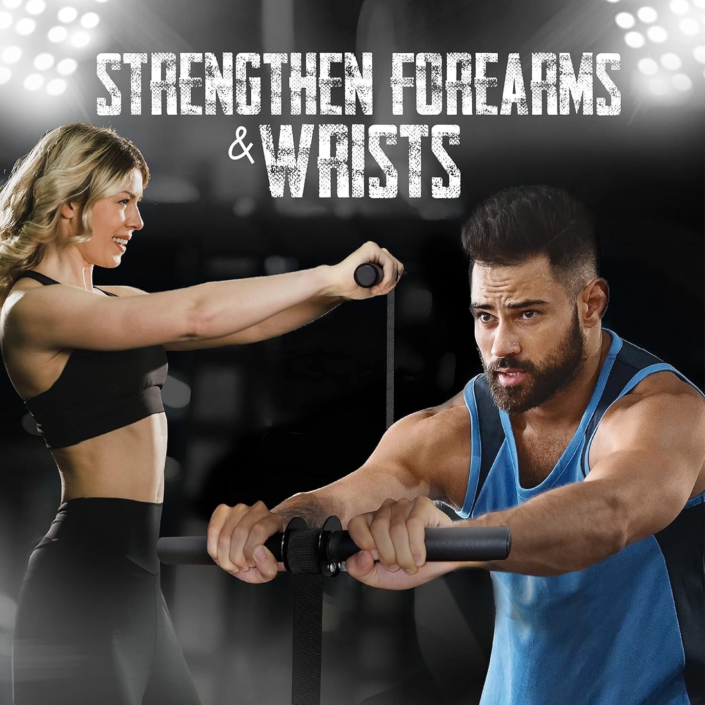Wrist and Forearm Blaster - Adjustable Roller for Strength Training & Workouts - Fits 1” & 2” Weight Plates