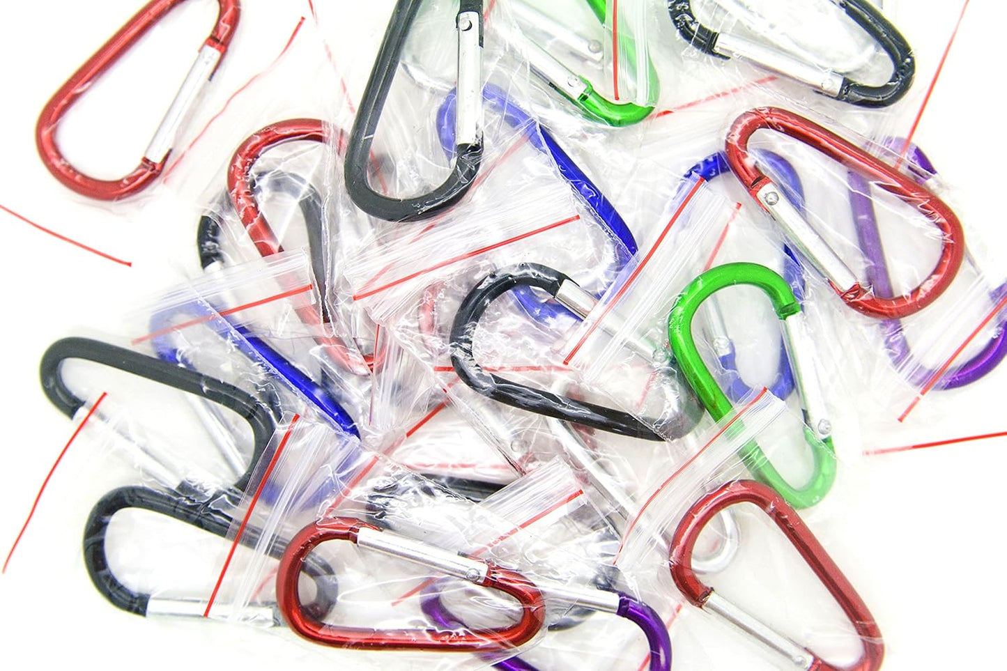 100pcs Aluminum Carabiner Clip Key Chain Key Ring 1-7/8 (Assorted Color) by OnDepot