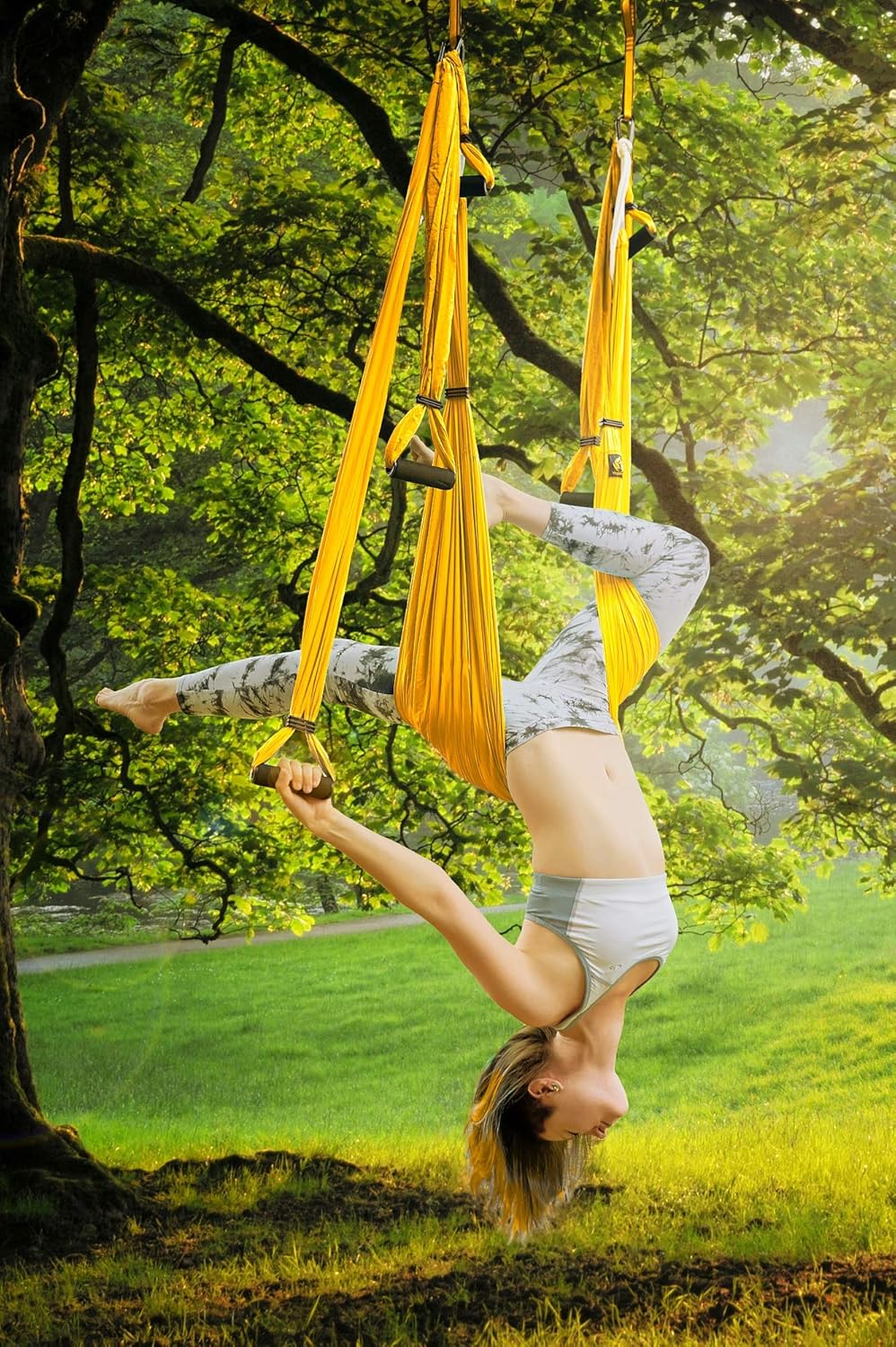 Aerial Yoga Swing Set - Hammock Hanging Swing - Sling Inversion Fly Kit - Antigravity Yoga Sling - Suspension Trapeze