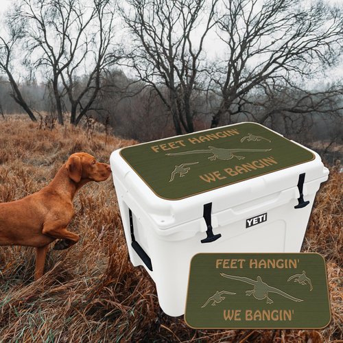 USATuff SeaDek EVA Mat Cooler Pad fits YETI 35 Tundra | Peel & Stick Application | Non Slip Comfort Accessories - Feet Hangin We Bangin (OliveGreen-Mocha)