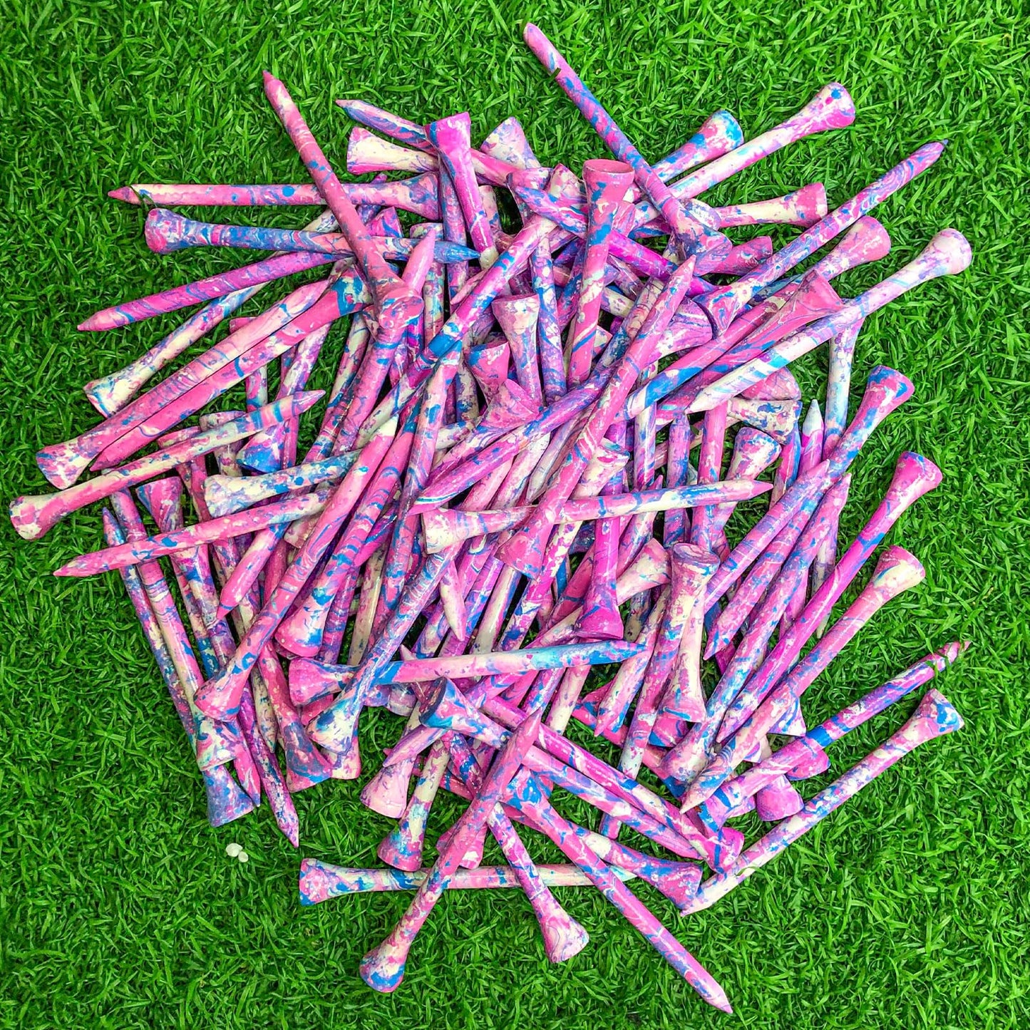 MYKUJA Wood Golf Tees Professional Golf tees 3-1/4 inch Unbreakable, Pink and Blue Golf Tee Pack of 100, Golf Accessories for Women